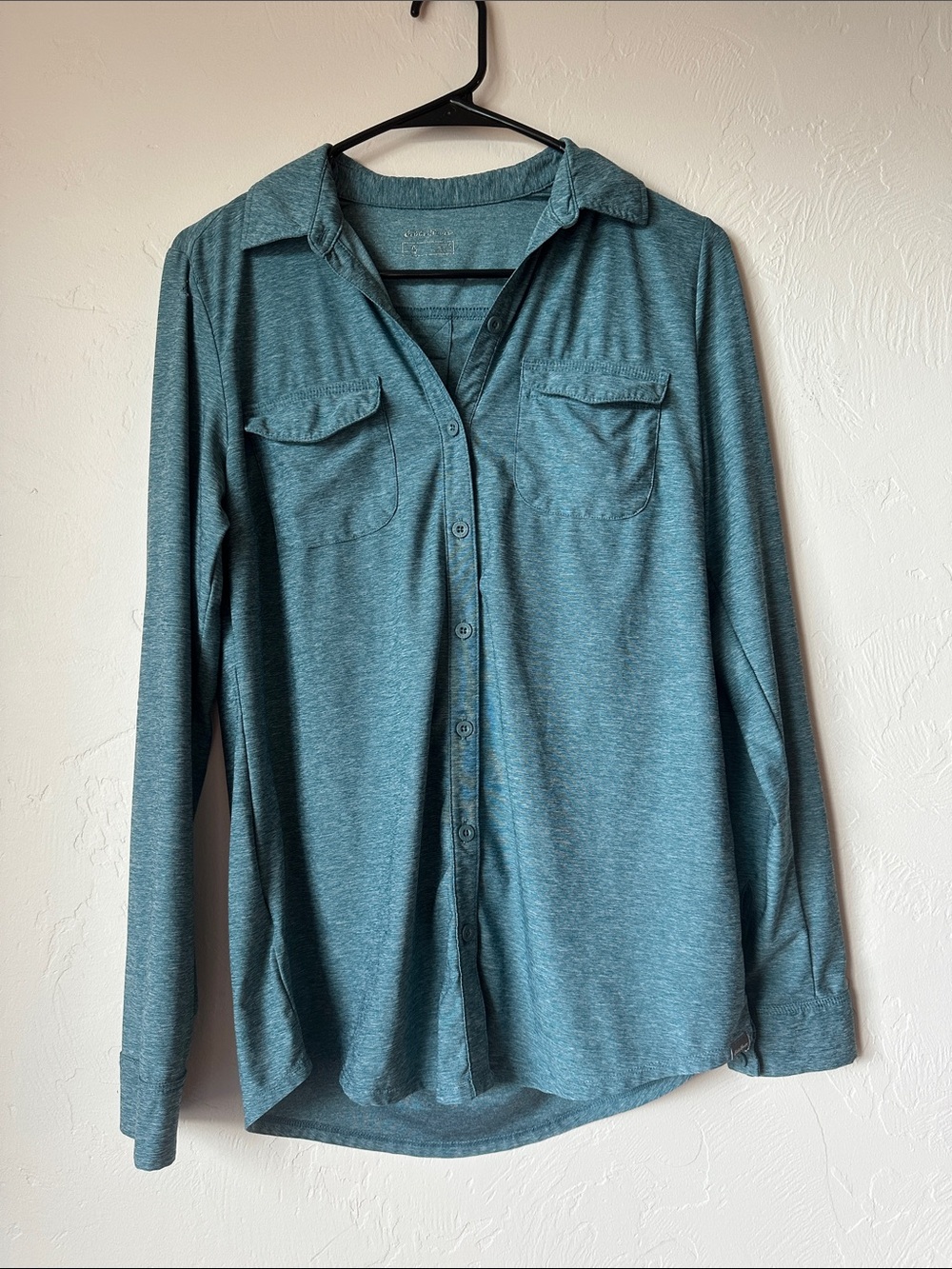 Eddie Bauer Teal Women's Long-Sleeve Button-Down Shirt